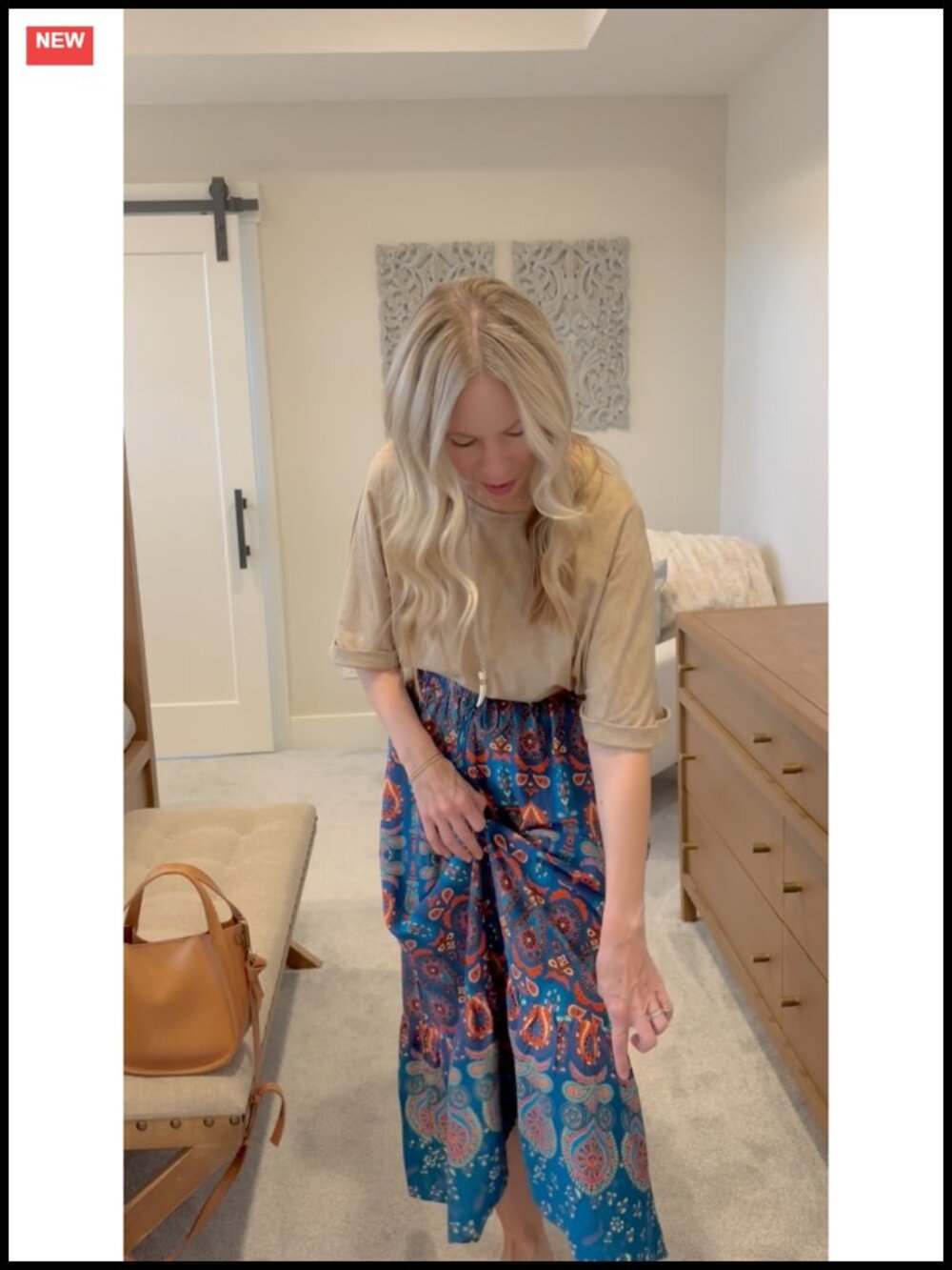 Flowy Boho Maxi Skirt with Pockets High Waist A-Line - Picture 6 of 6